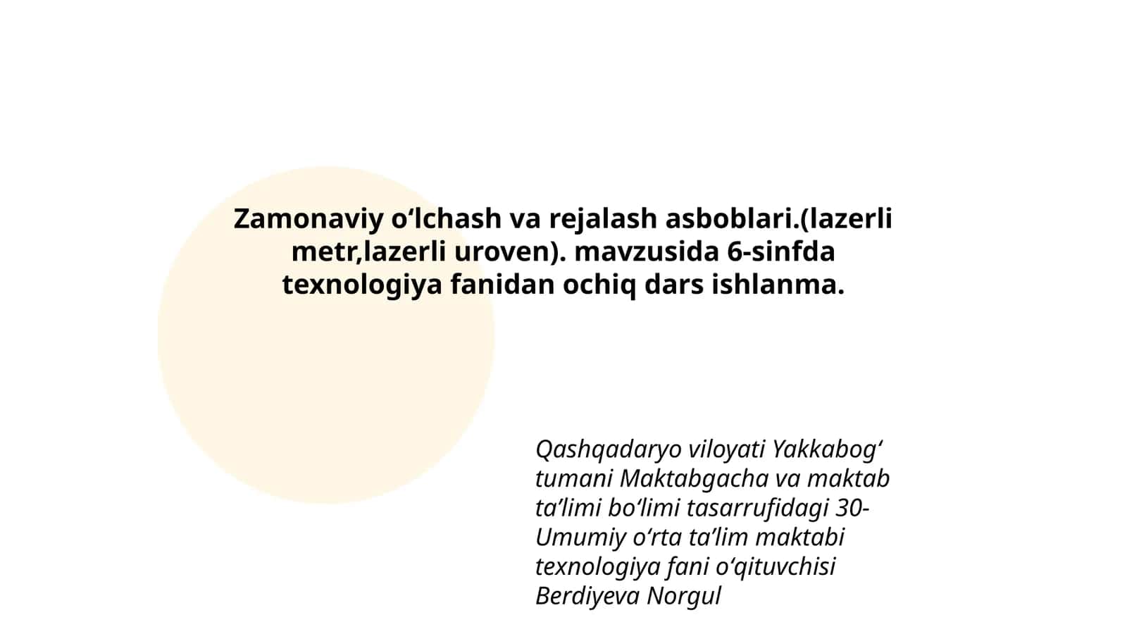 Zamonaviy oʻlchash va rejalash asboblari