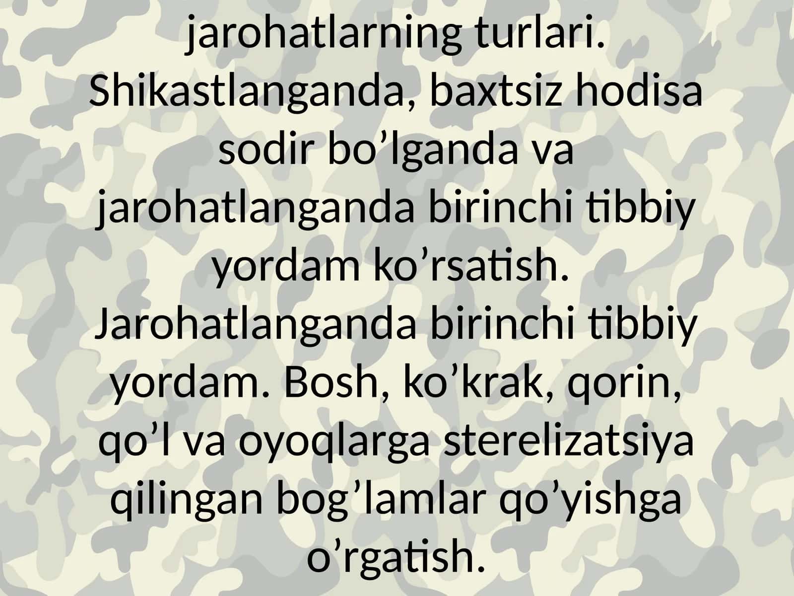 Jarohatning Turli To'g'risida