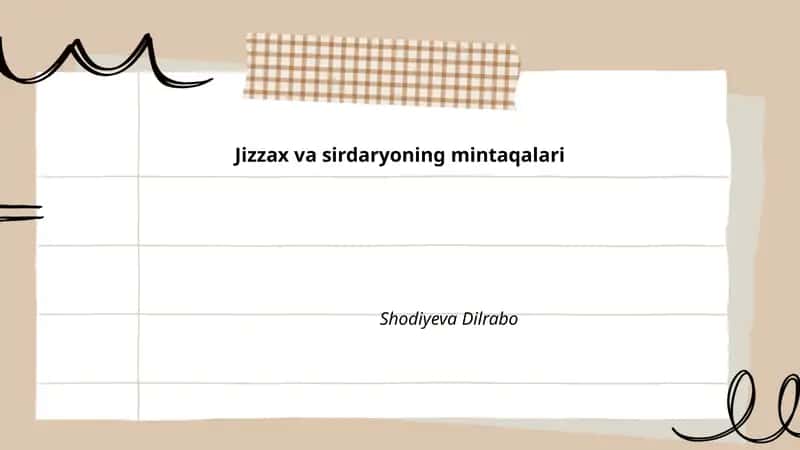 Jizzax va Sirdaryoning mintaqalari
