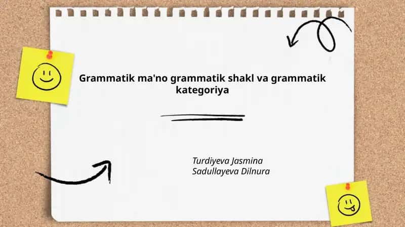 Grammatik ma'no grammatik shakl va grammatik kategoriya