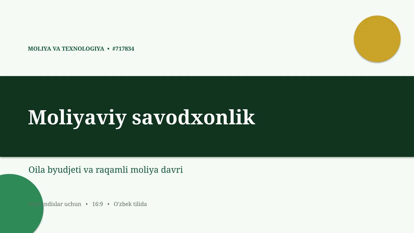 Moliyaviy savodxonlik