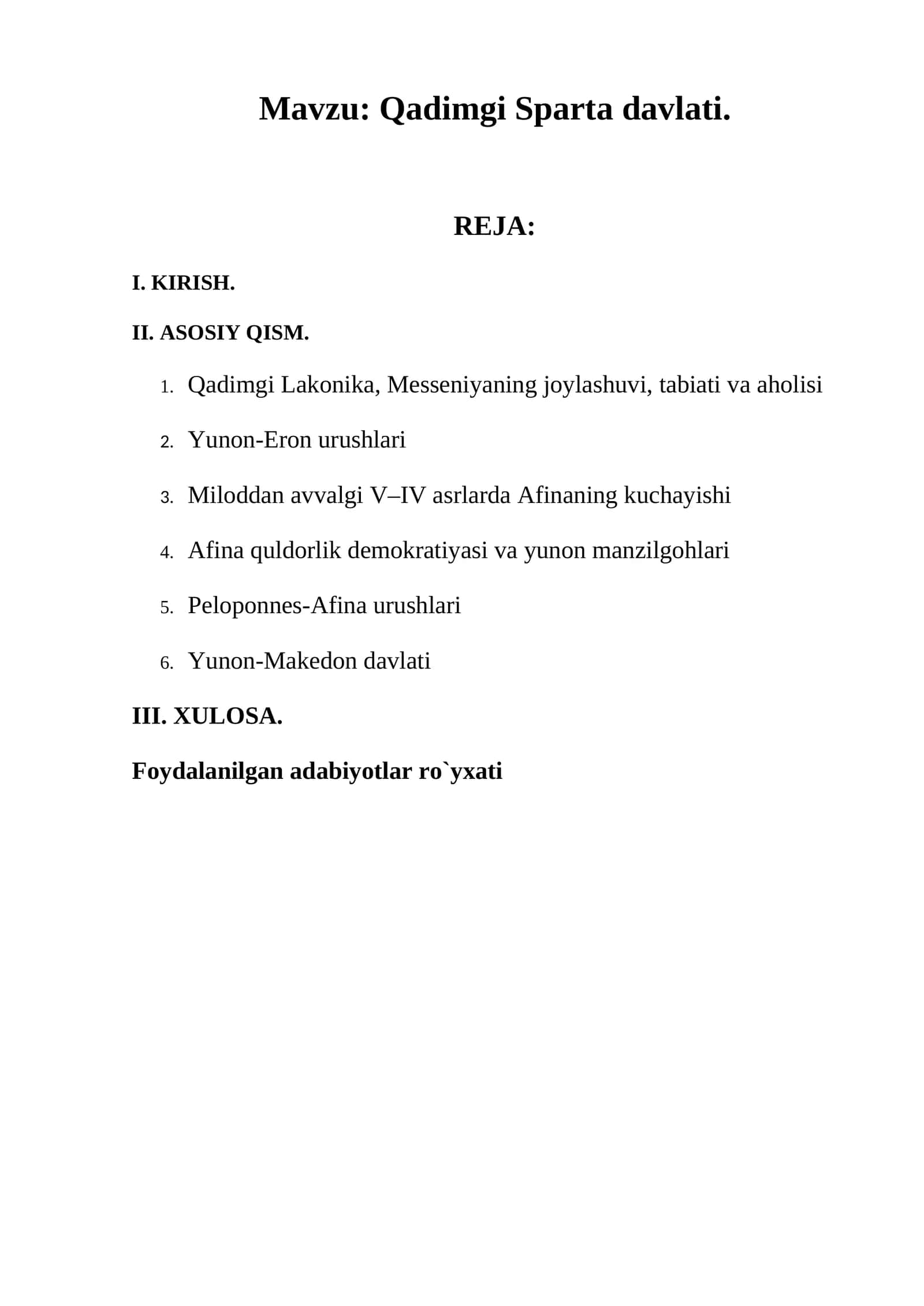 Qadimgi Sparta davlati