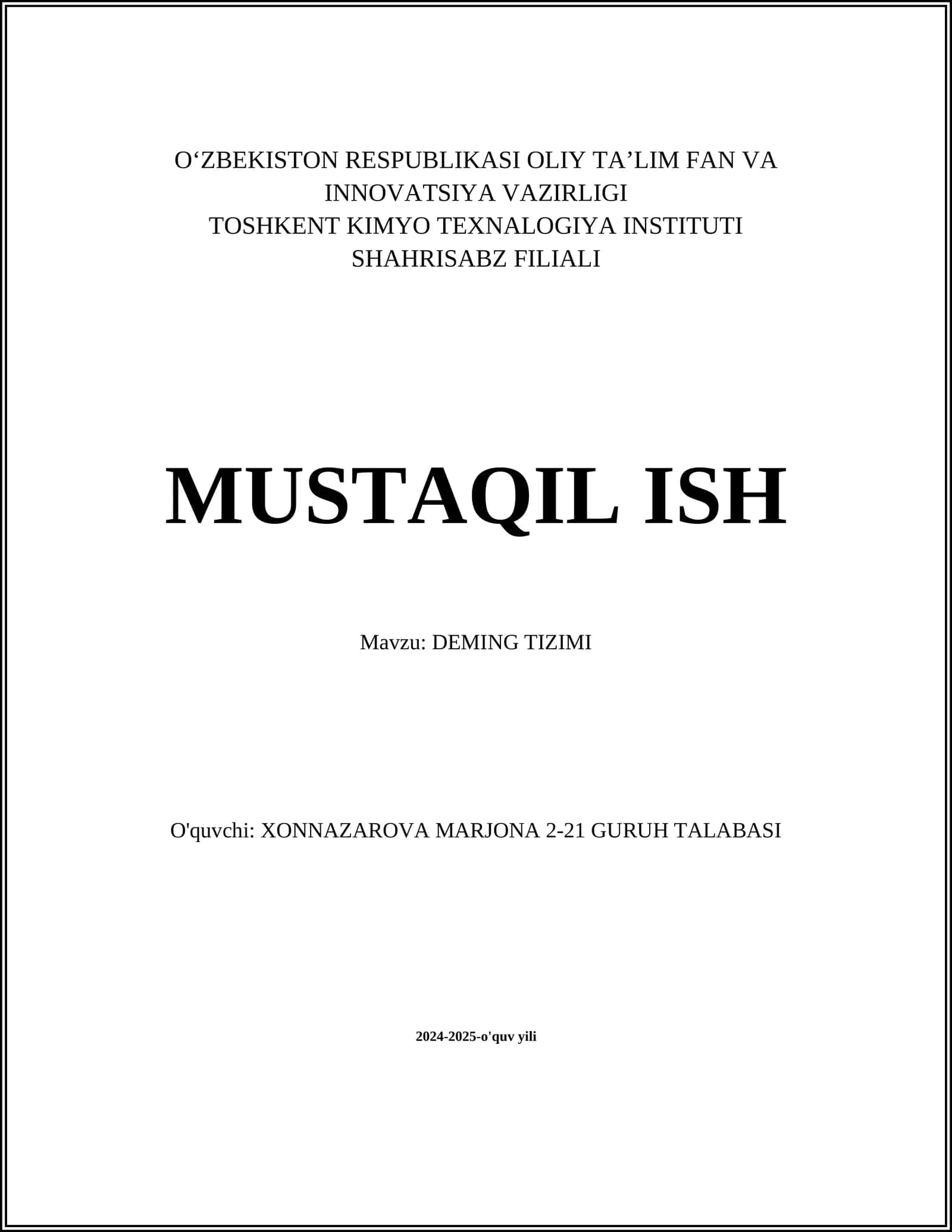 DEMING TIZIMI