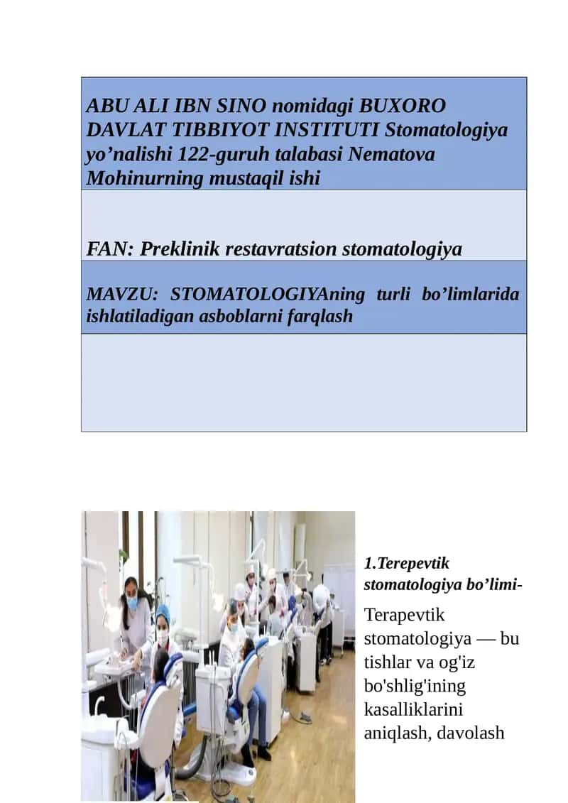 stomatologik asboblarning farqlari