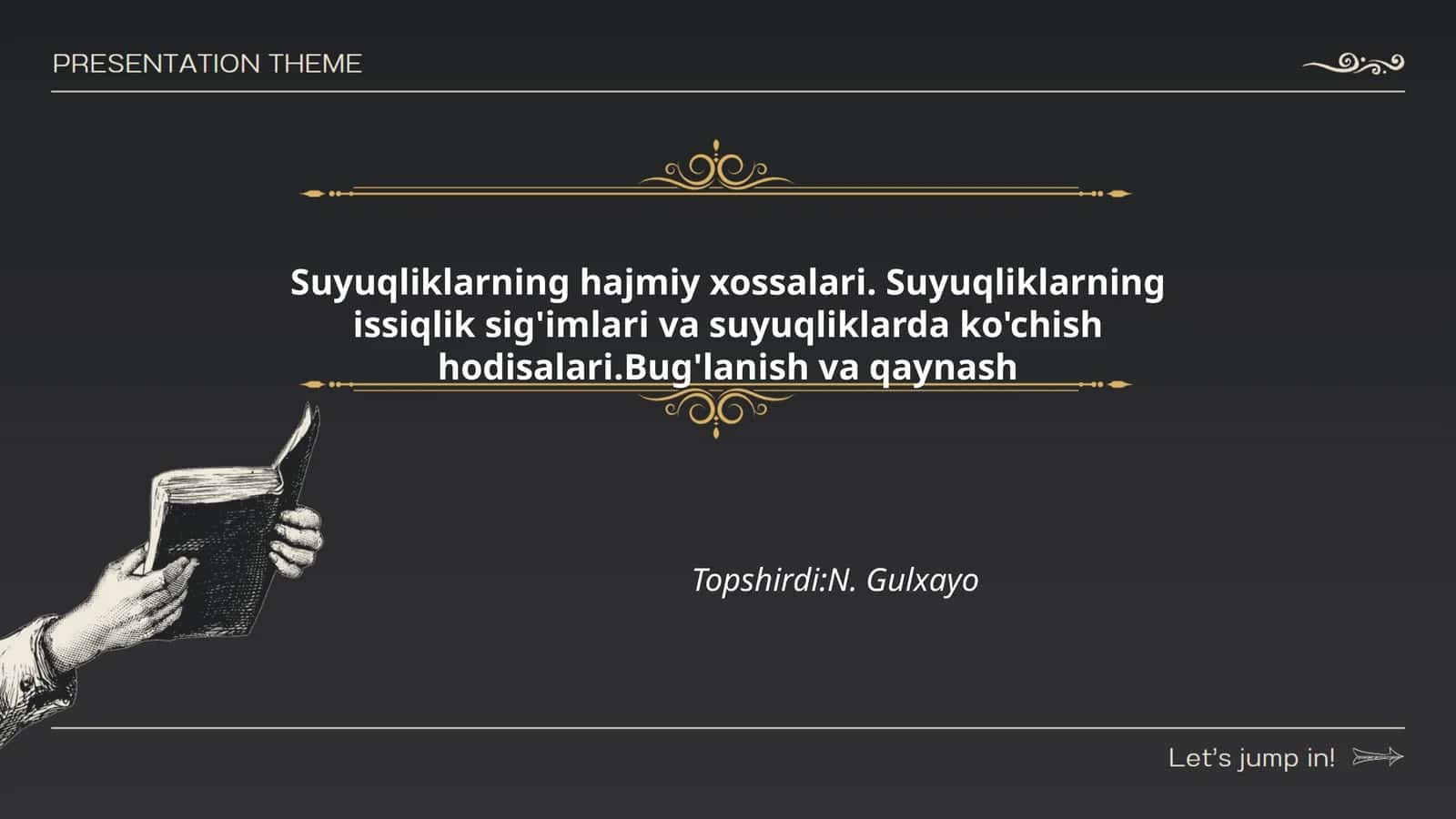 Suyuqliklarning hajmiy xossalari