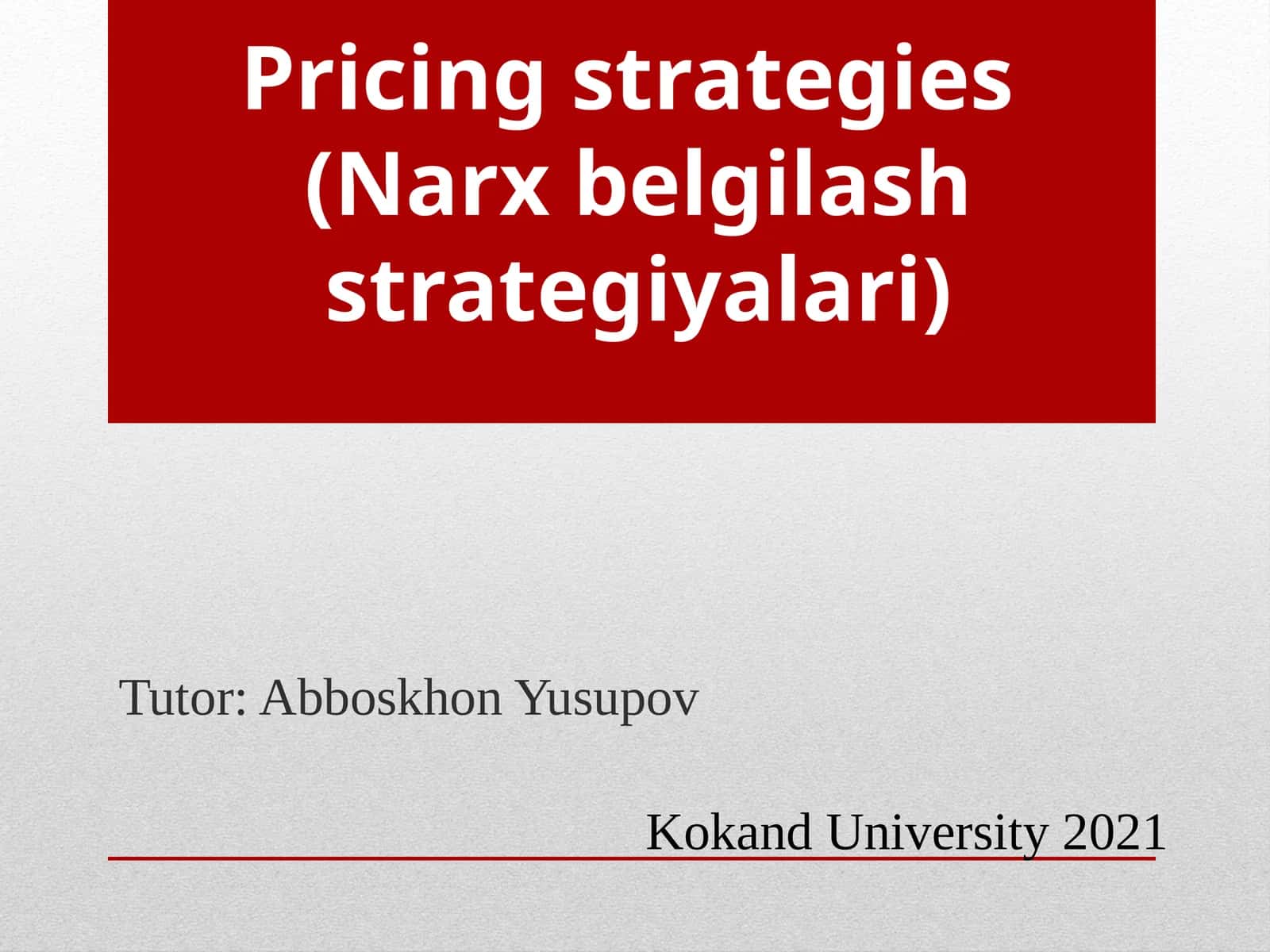 Narxbelgilashstrategiyalari
