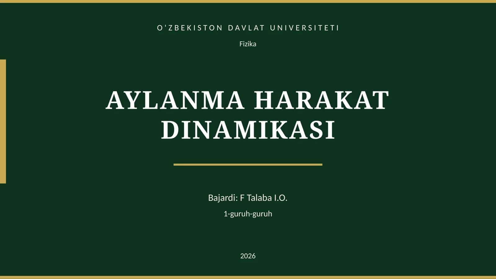AYLAMMA HARAKAT DINAMIKASI