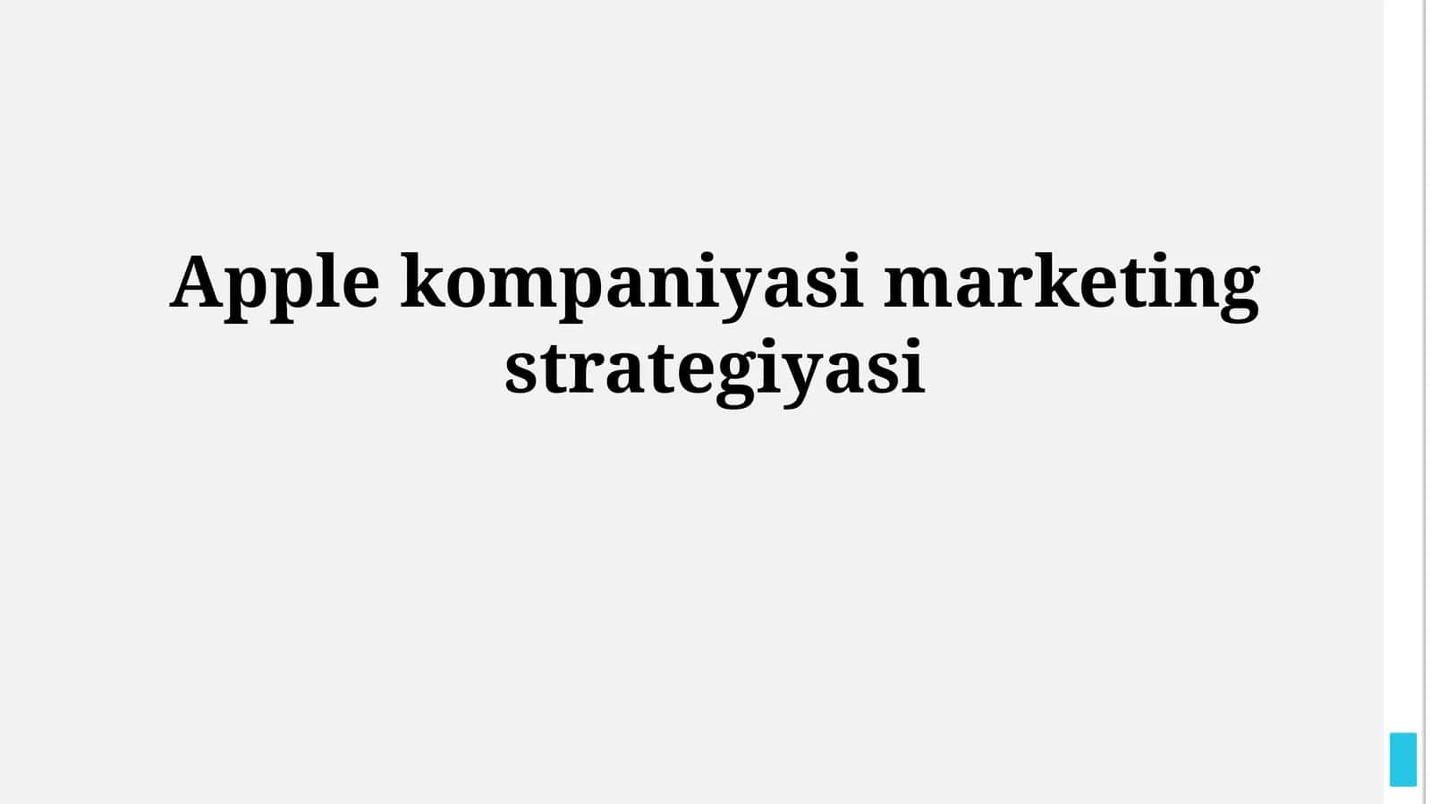 Apple kompaniyasi marketingstrategiyasi