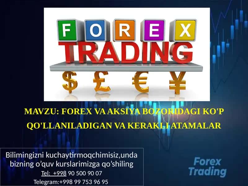 FOREX VA AKSIYA BOZORIDAGI KO'P QO'LLANILADIGAN VA KERAKLI ATAMALAR