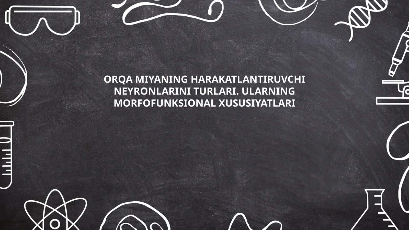 ORQA MIYANING HARAKATLANTIRUVCHI NEYRONLARINI TURLARI. ULARNING MORFOFUNKSIONAL XUSUSIYATLARI