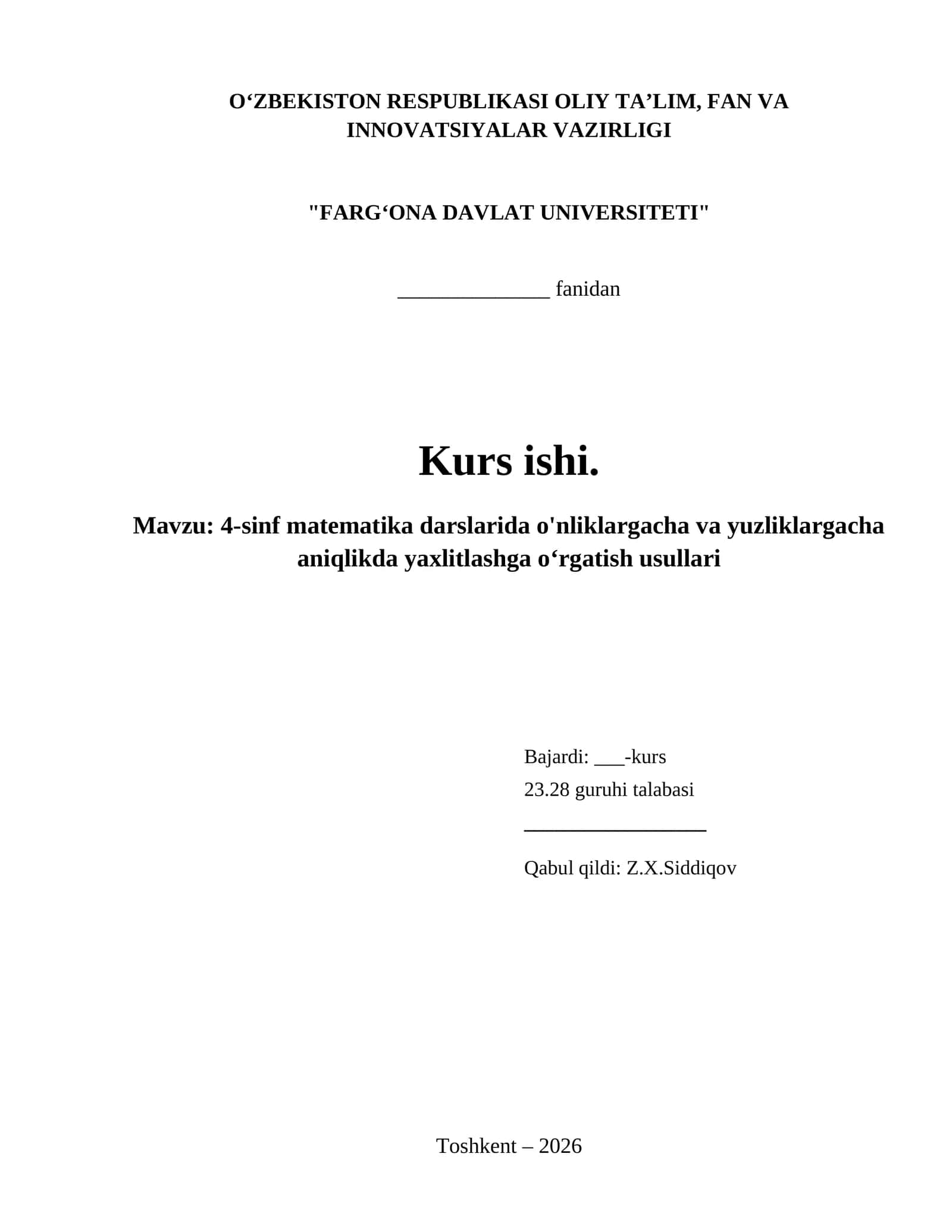 4-sinf matematika darslarida o'nliklargacha va yuzliklargacha aniqlikda yaxlitlashga o‘rgatish usullari