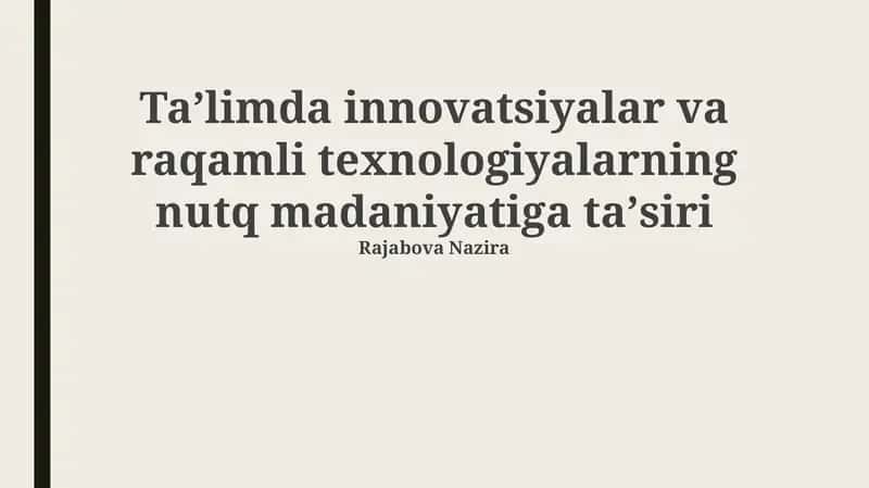 Raqamli inqilob va nutq madaniyati