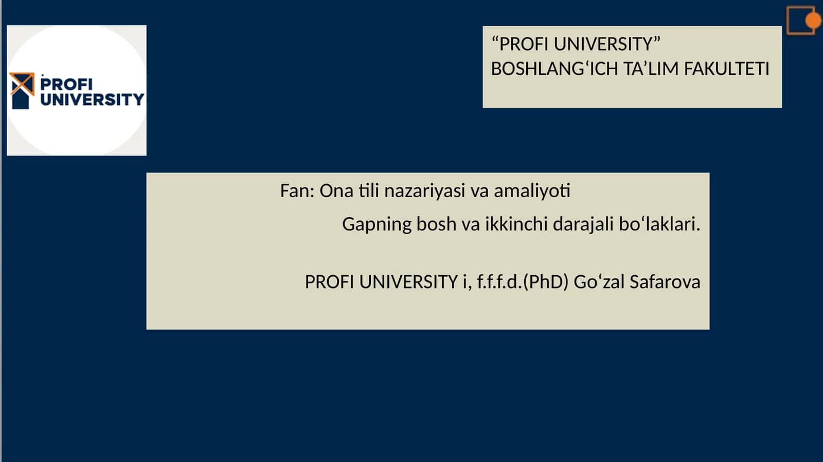 Gapning bosh va ikkinchi darajali bo‘laklari