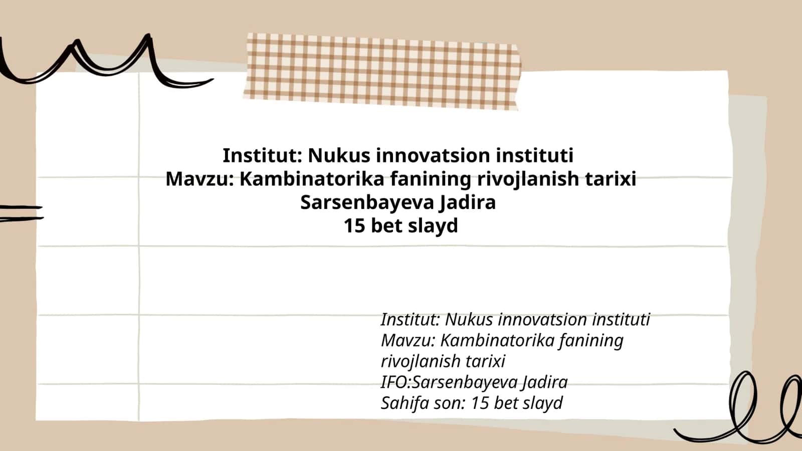 Kambinatorika fanining rivojlanish tarixi