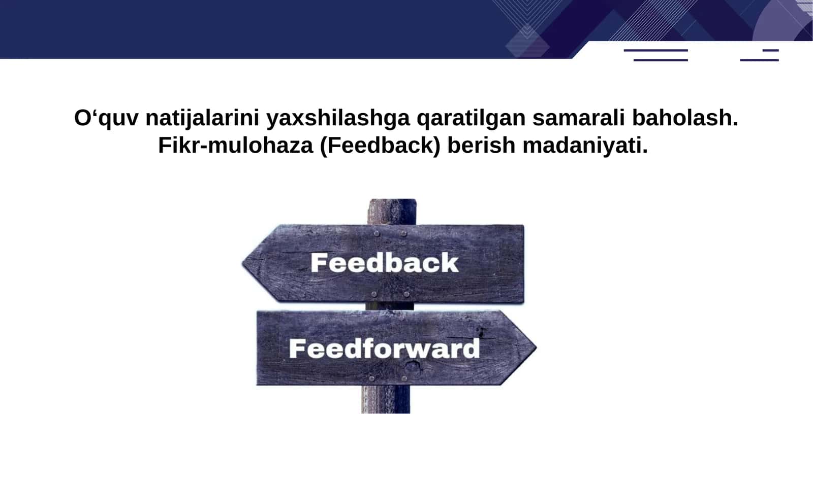 Fidbekning ahamiyati