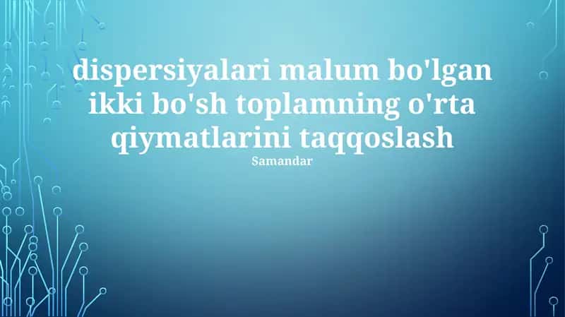 Mann-Whitney U testi