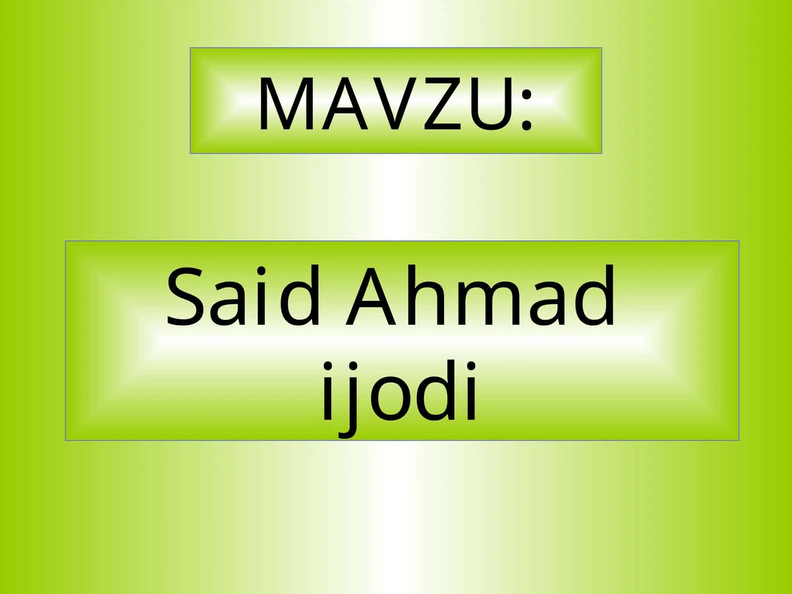 Said Ahmad