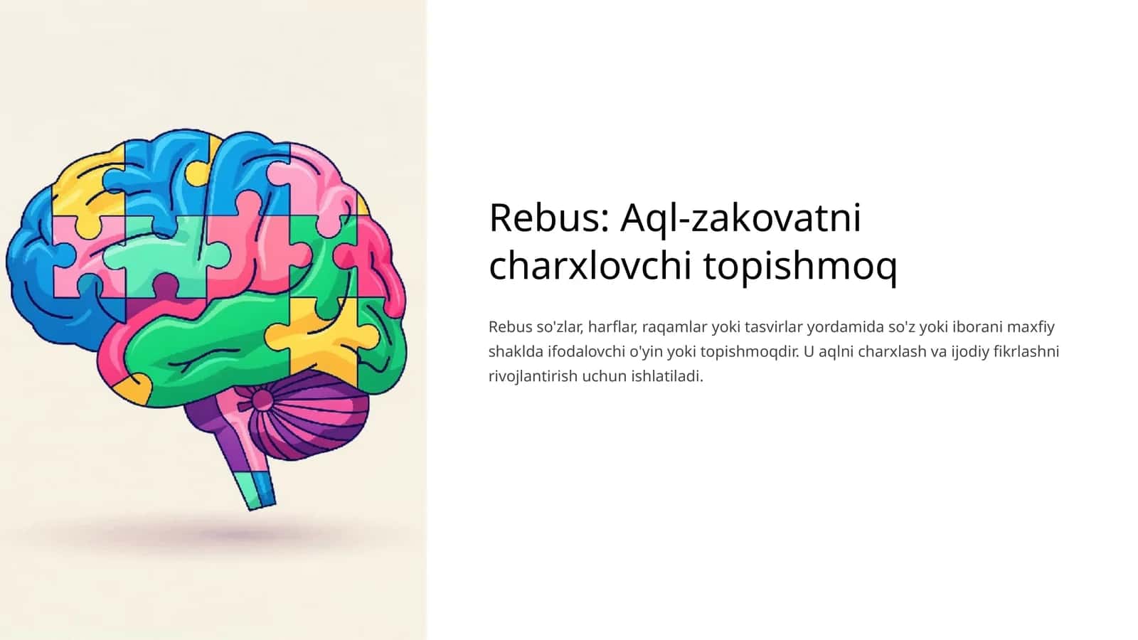 Rebus: Aql-zakovatni charxlovchi topishmoq