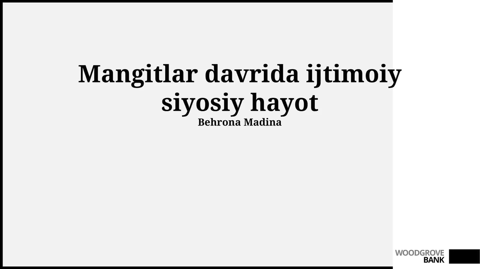 Mangʻitlar davrida ijtimoiy siyosiy hayot