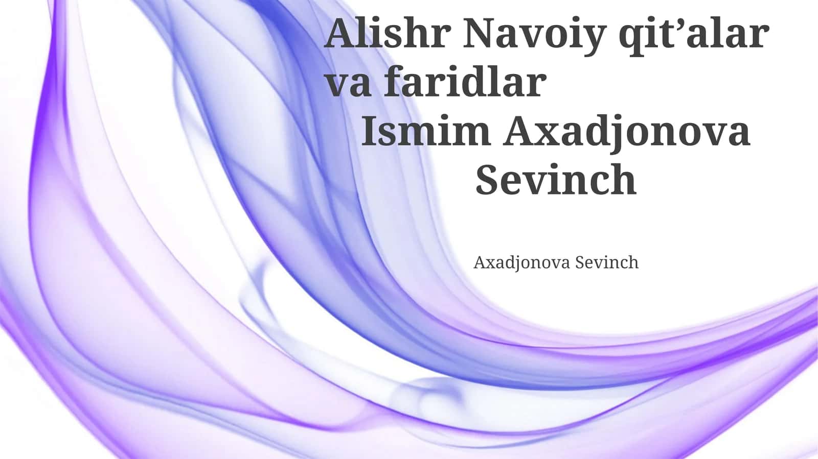 Alishr Navoiy qit’alar va faridlar