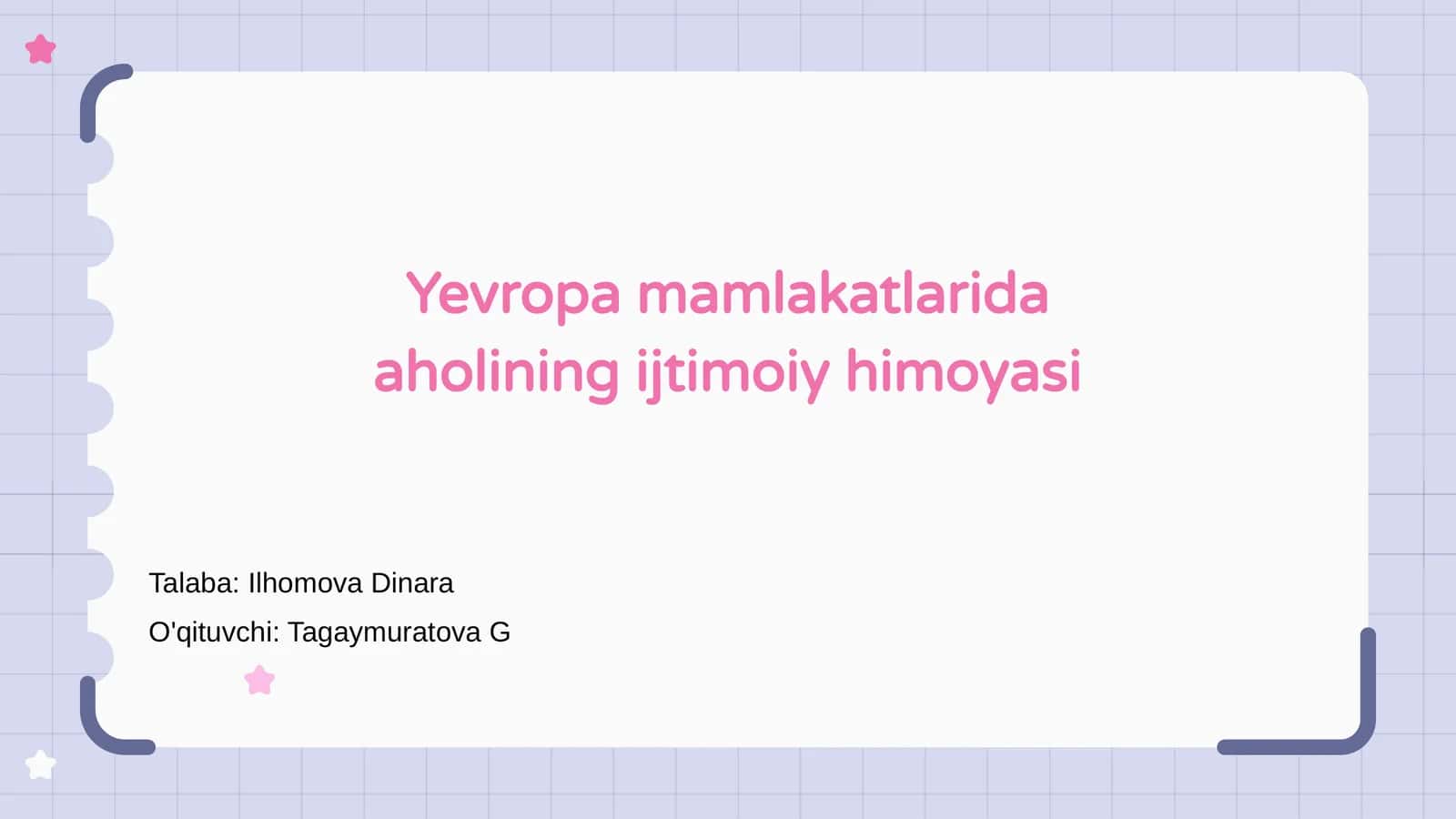 Yevropa mamlakatlarida aholining ijtimoiy himoyasi