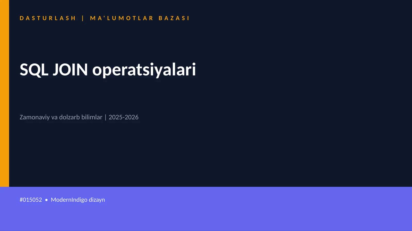SQL JOIN operatsiyalari