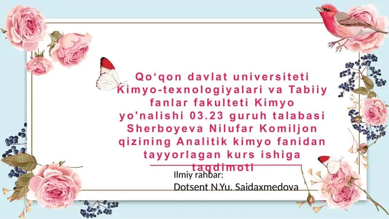 Analitik kimyo kursi
