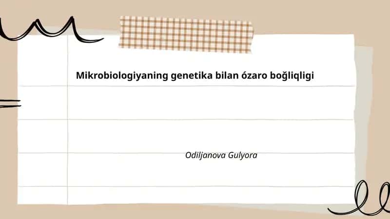 Mikrobiologiyaning genetika bilan ózaro boğliqligi