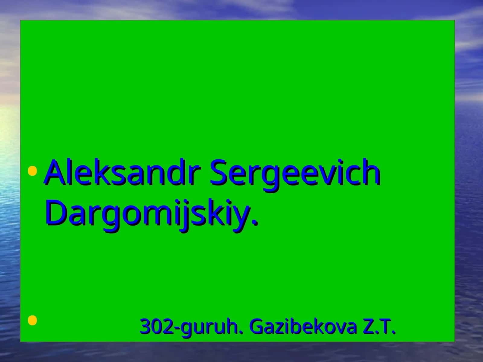 Rus bastakori Aleksandr Sergeevich Dargomijjskiy