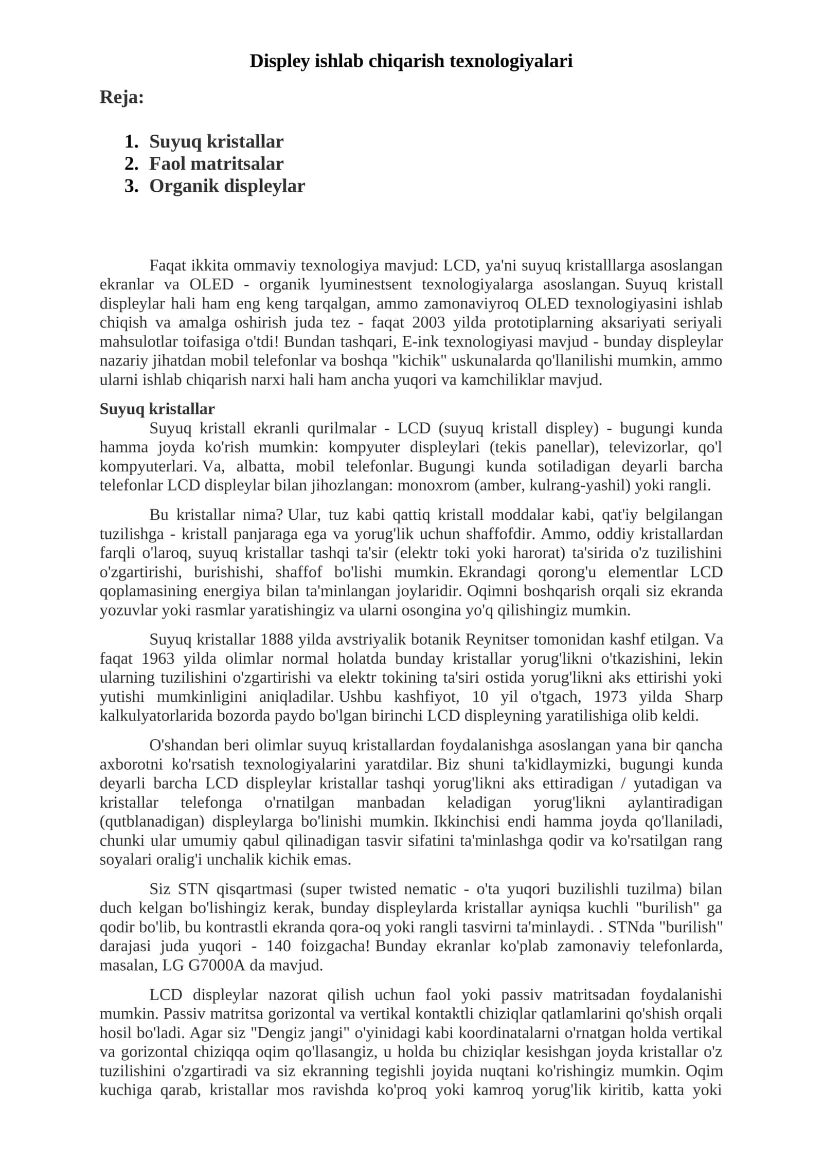 Suyuq kristallar