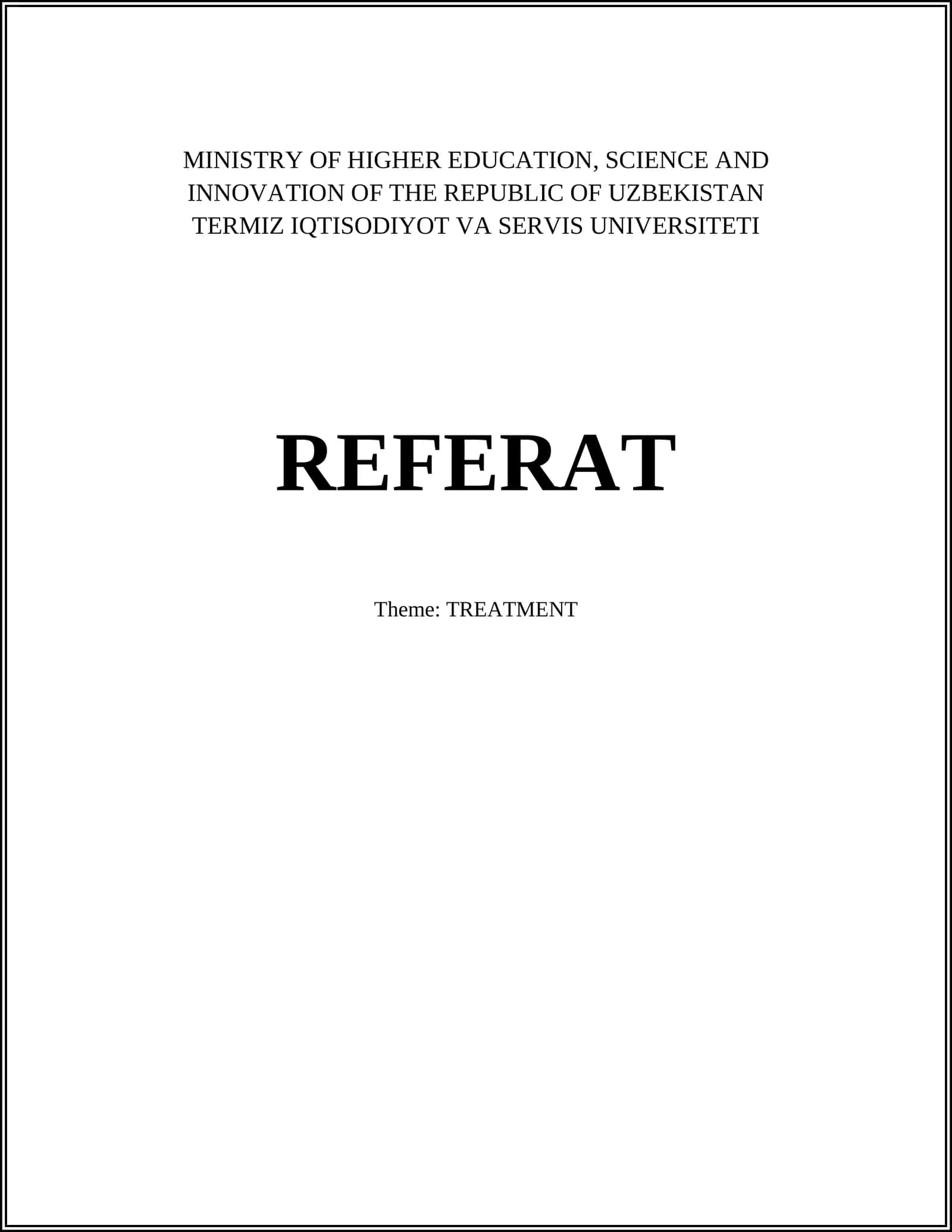 TREATMENT