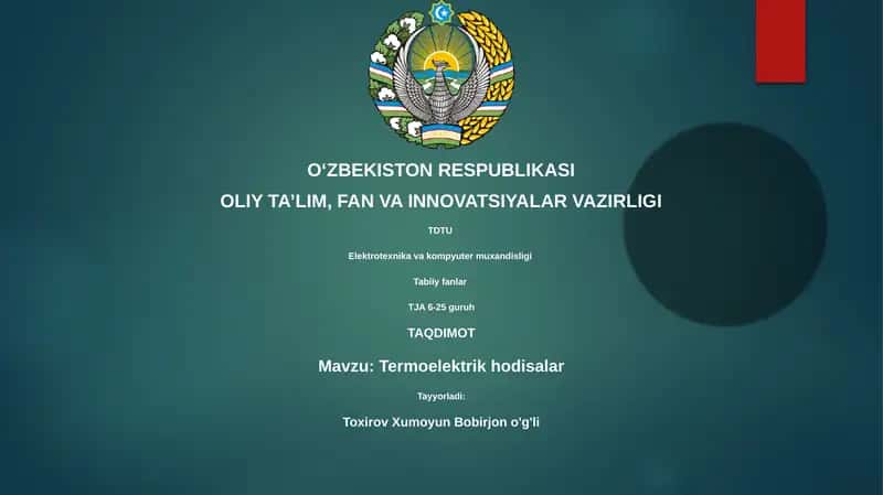 Termoelektrik hodisalar
