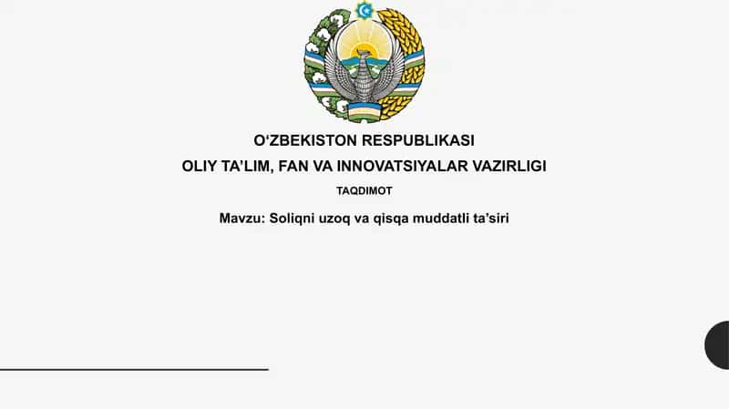 Soliqniuzoqvaqisqamuddatlita’siri