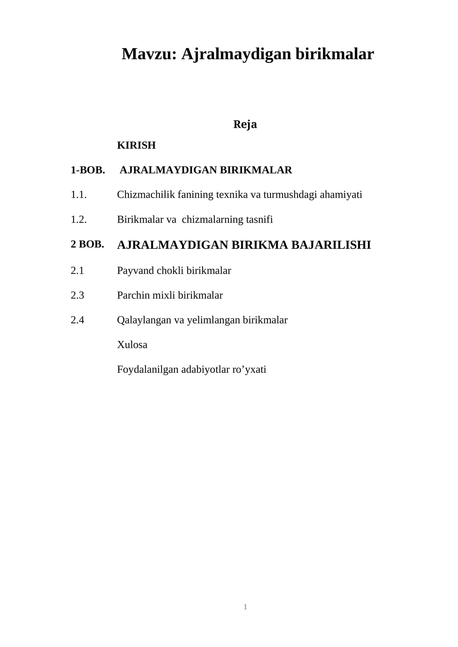 Ajralmaydigan birikmalar