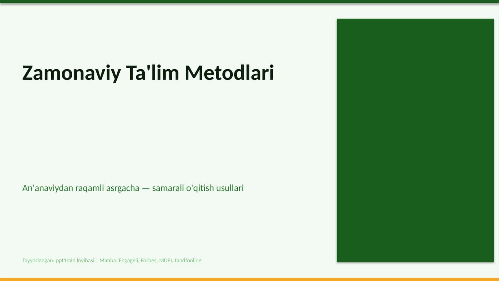 Zamonaviy Ta'lim Metodlari