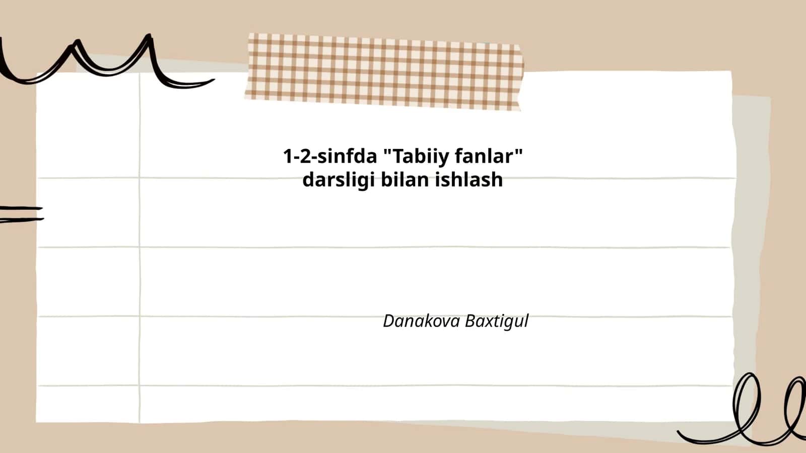 1-2-sinfda "Tabiiy fanlar" darsligi bilan ishlash