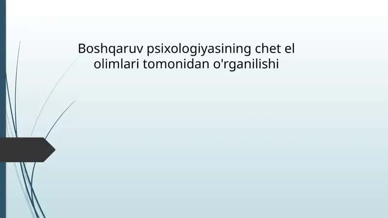 Boshqaruv psixologiyasi