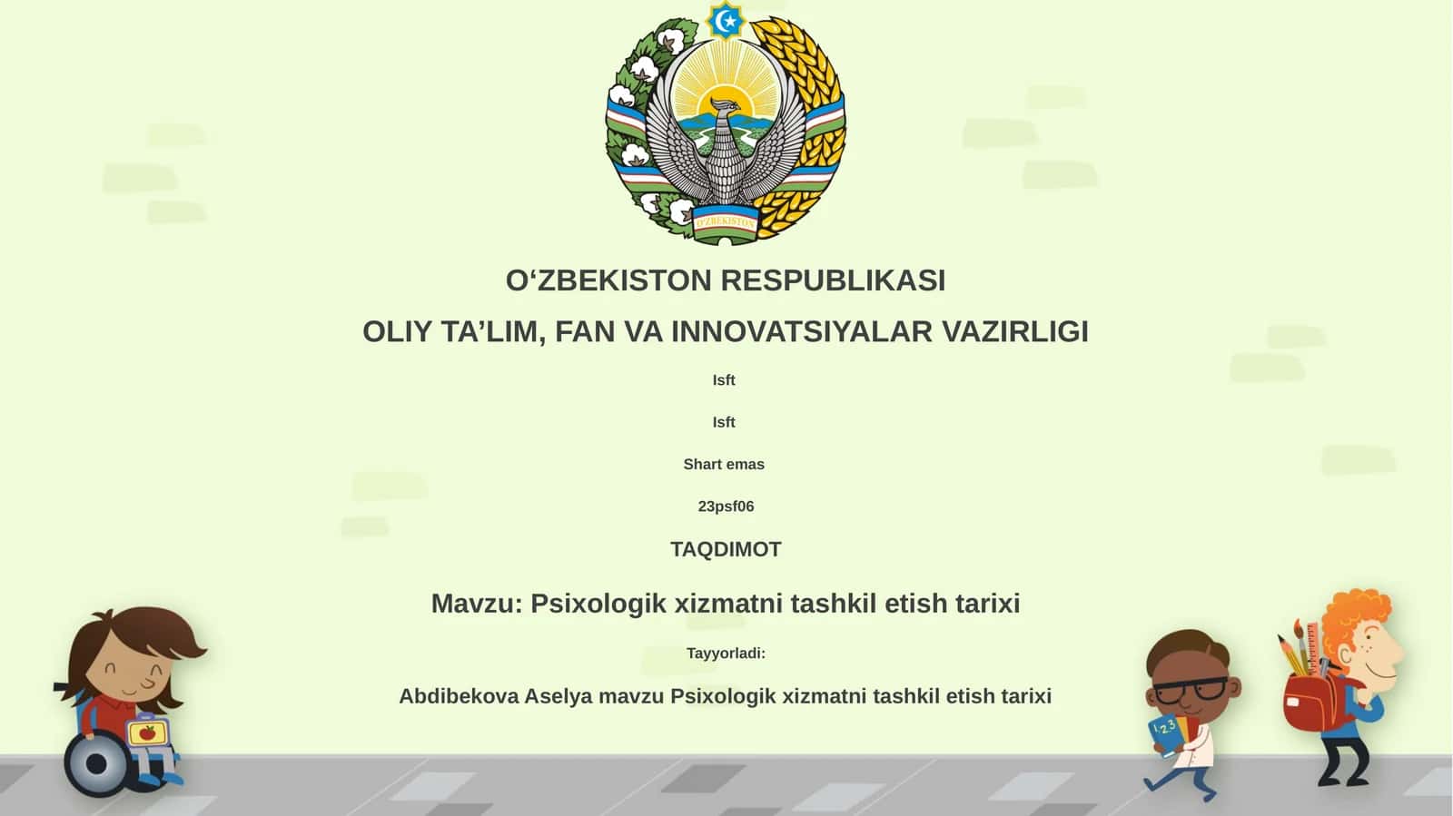Psixologik xizmatni tashkil etish tarixi