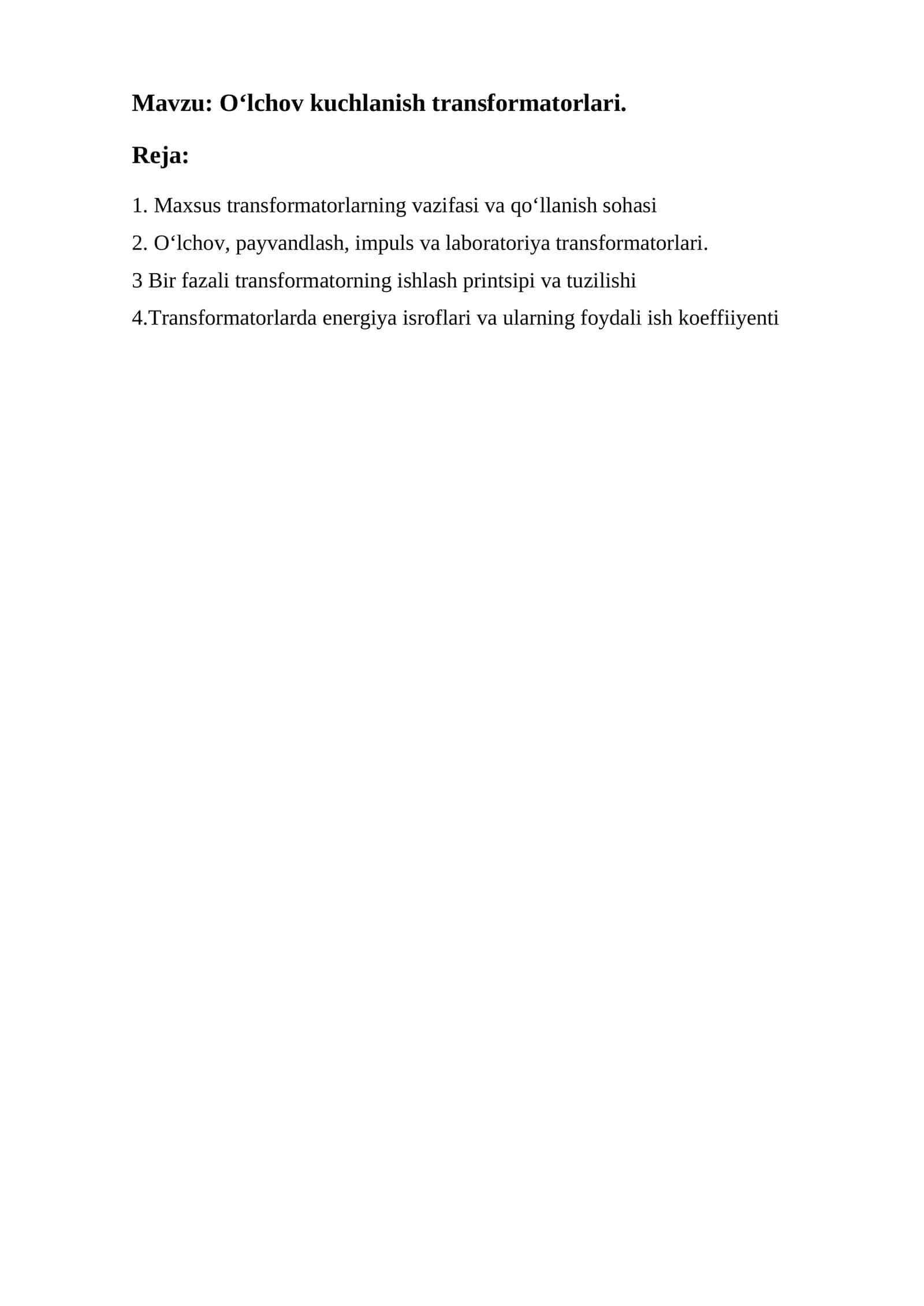 O‘lchov kuchlanish transformatorlari