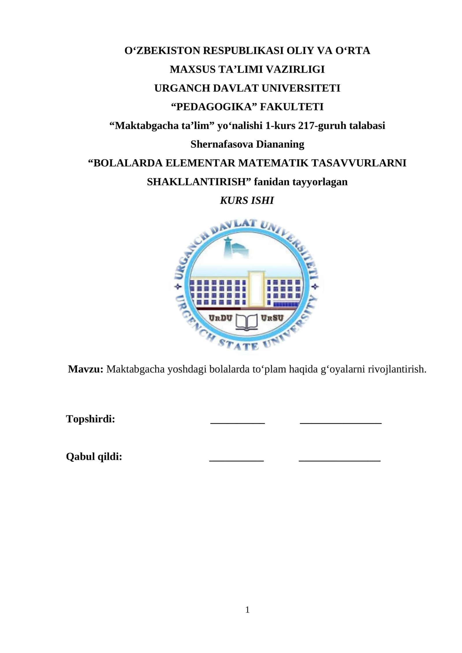 Maktabgacha ta’lim