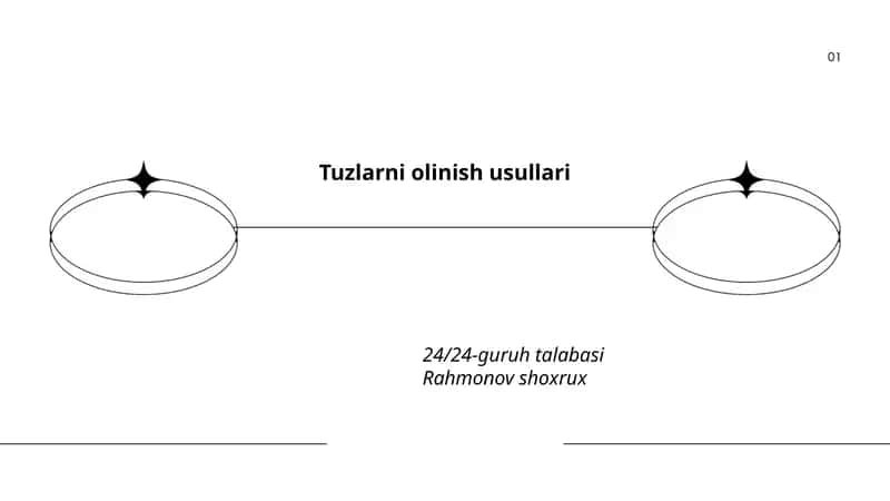 Tuzlarni olinish usullari