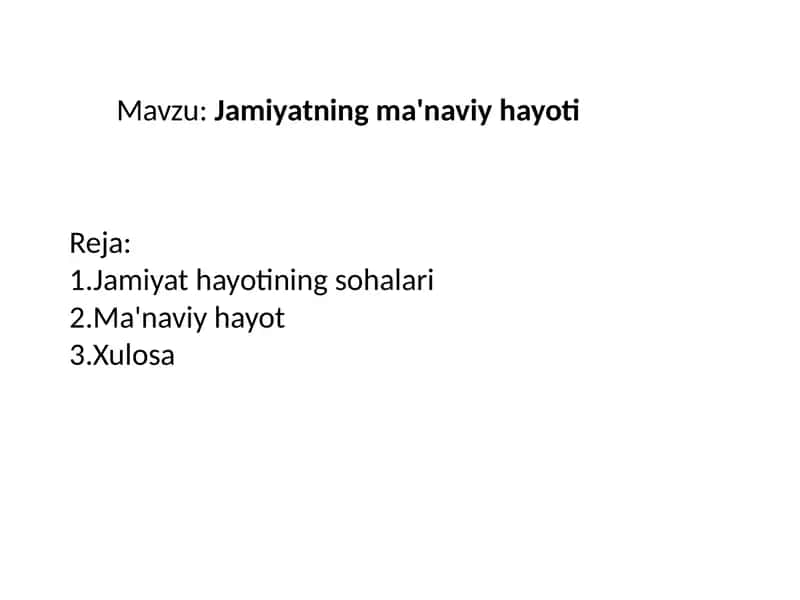 Jamiyatning ma'naviy hayoti