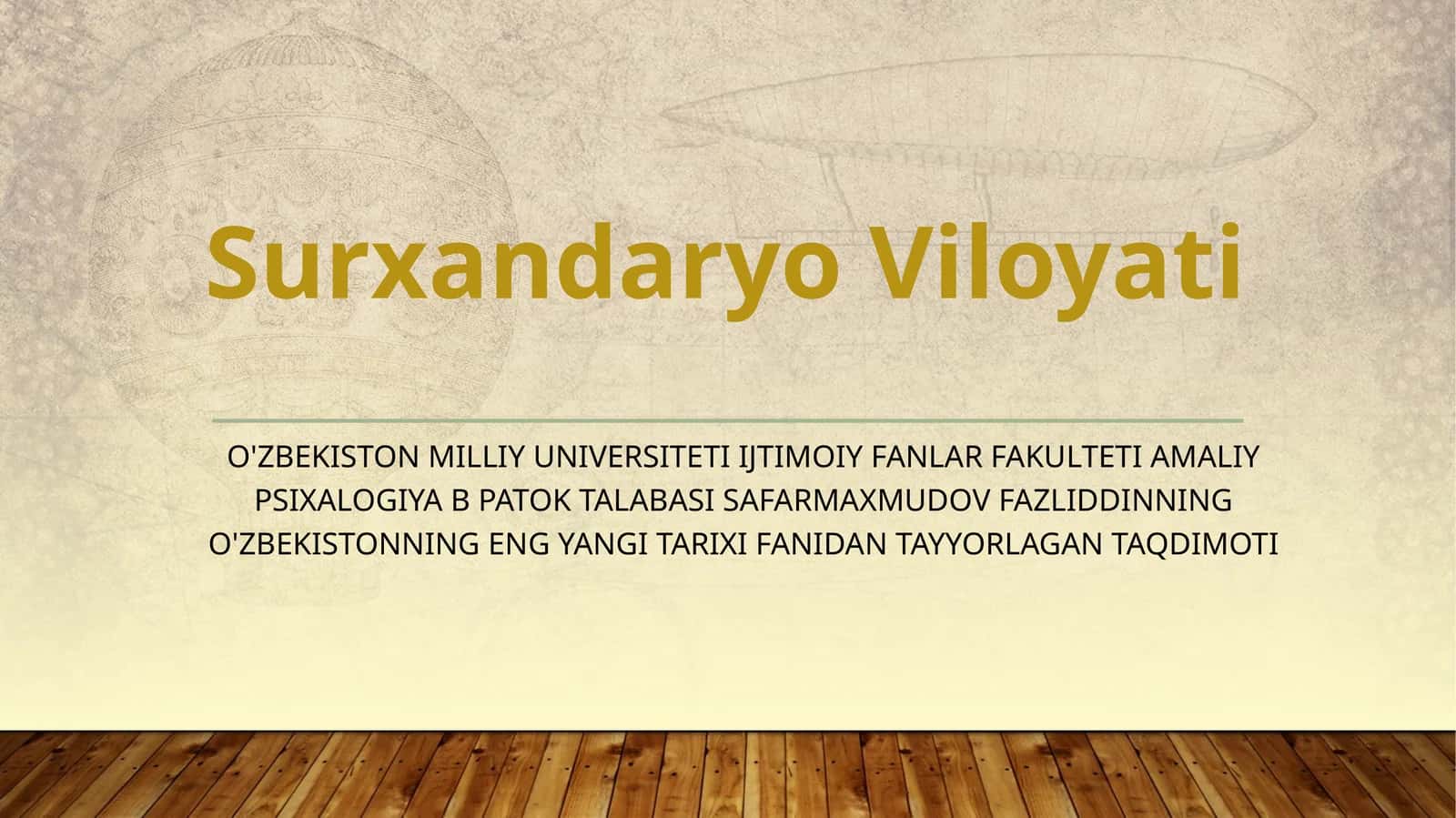 O'zbekistonning eng yangi tarix fanidan tayyorlagan taqdimoti