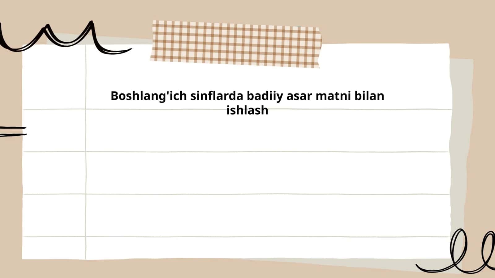 Boshlang'ich sinflarda badiiy asar matni bilan ishlash