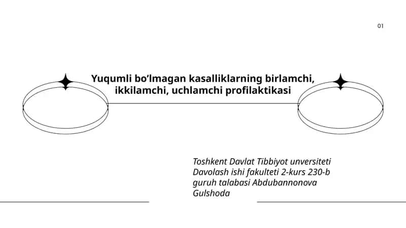 Yuqumli bo’lmagan kasalliklarning birlamchi, ikkilamchi, uchlamchi profilaktikasi