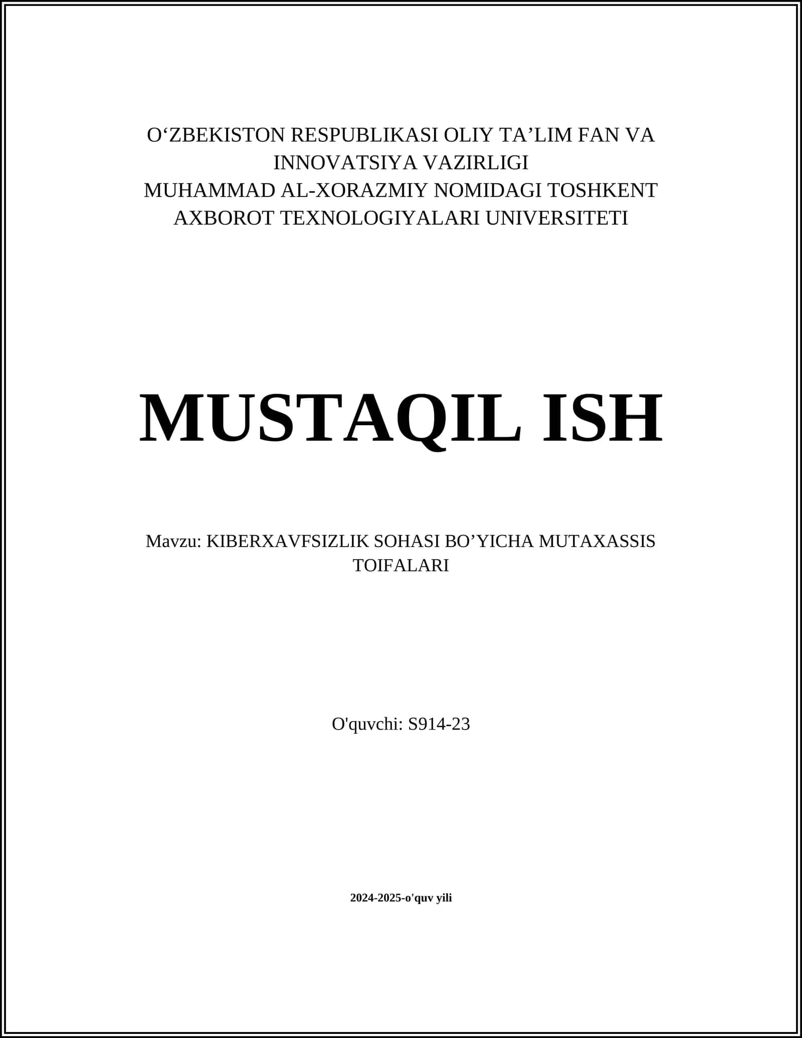 Axborot xavfsizligi siyosati