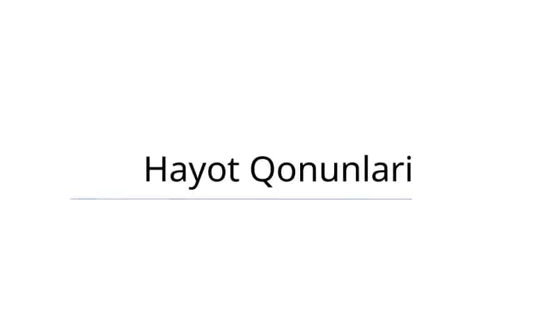 Hayot Qonunlari