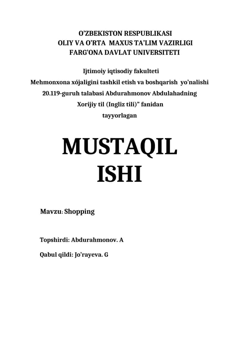 Shopping