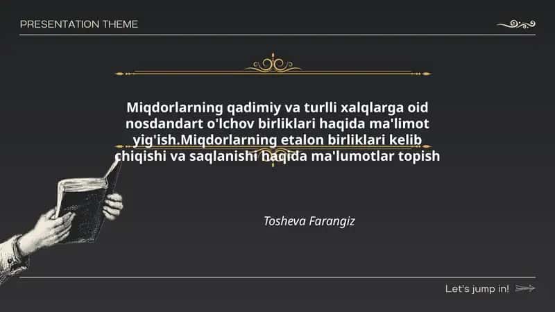 Miqdorlarning qadimiy va turlli xalqlarga oid nosdandart o'lchov birliklari