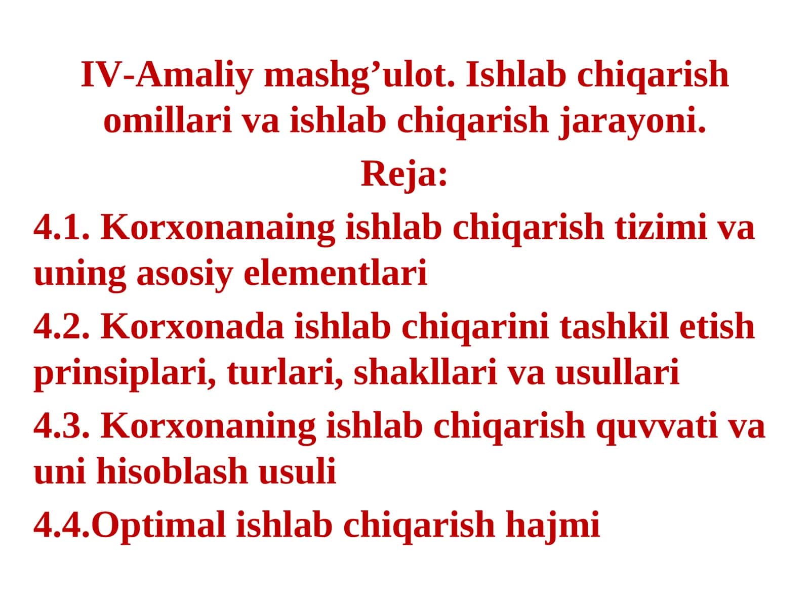 Ishlab chiqarish jarayoni